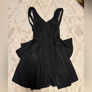 ROMWE Black Open Back Dress